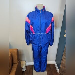 ASICS Colorblock wind suit, track suit 80s 90s Women's Size XL